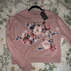 NWT All Saints Pink Sweatshirt Floral or Flower